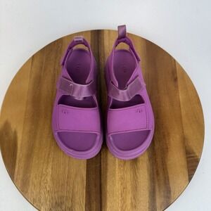 Big Kids Ugg Goldenglow Purple Rubber Slingback Platform Casual Sandals Size 3 Y